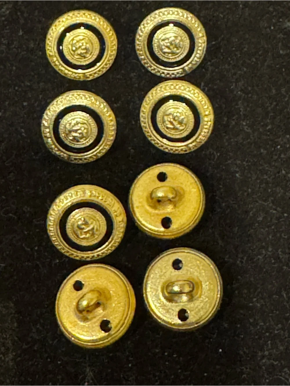 V2 Versace Gold and Black Men’s Decorative Jacket Buttons - Set of 8